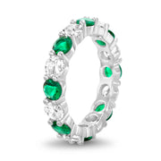 Cubic Zirconia Eternity Band Ring in Sterling Silver