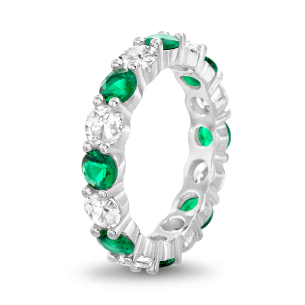 Cubic Zirconia Eternity Band Ring in Sterling Silver