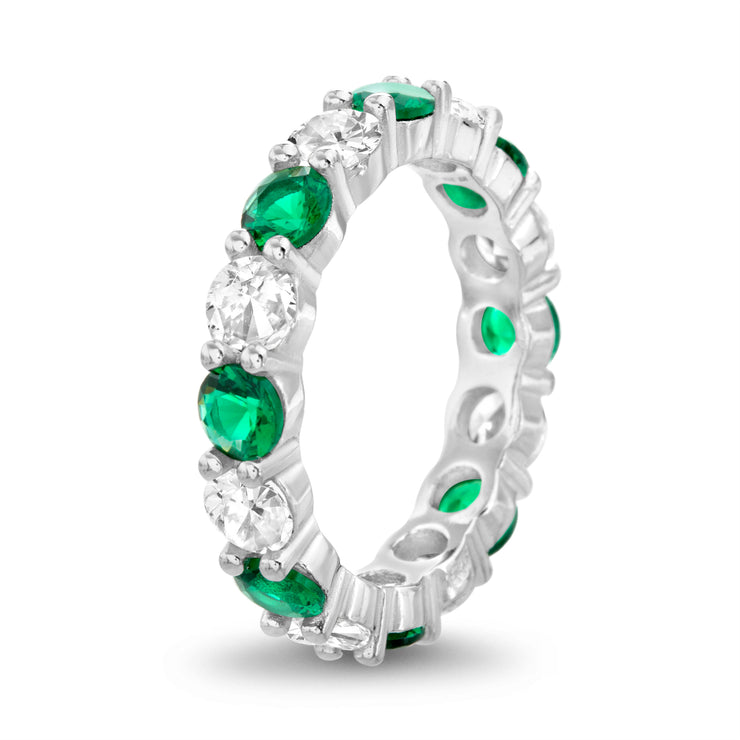 Cubic Zirconia Eternity Band Ring in Sterling Silver