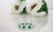 Cubic Zirconia Eternity Band Ring in Sterling Silver