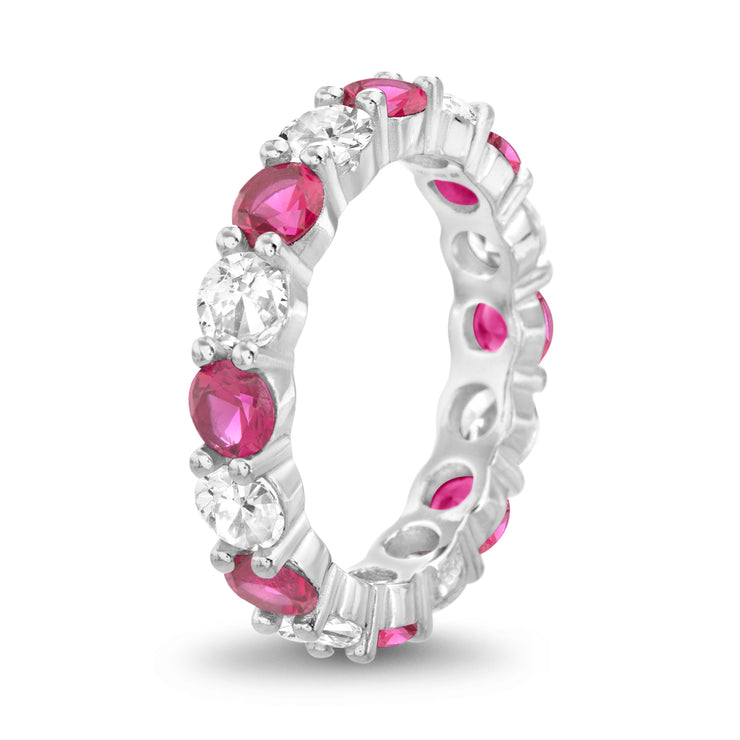 Cubic Zirconia Eternity Band Ring in Sterling Silver