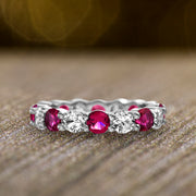 Cubic Zirconia Eternity Band Ring in Sterling Silver