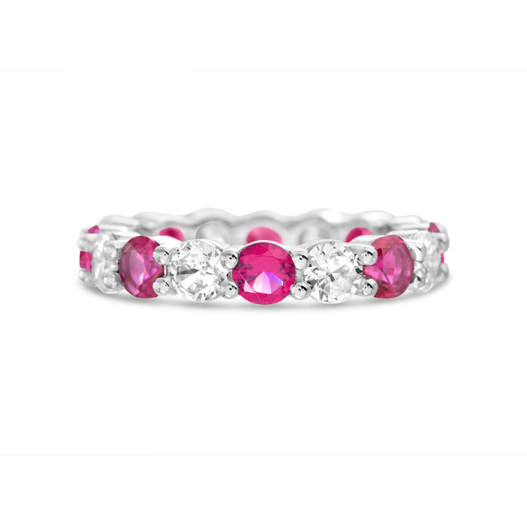 Cubic Zirconia Eternity Band Ring in Sterling Silver