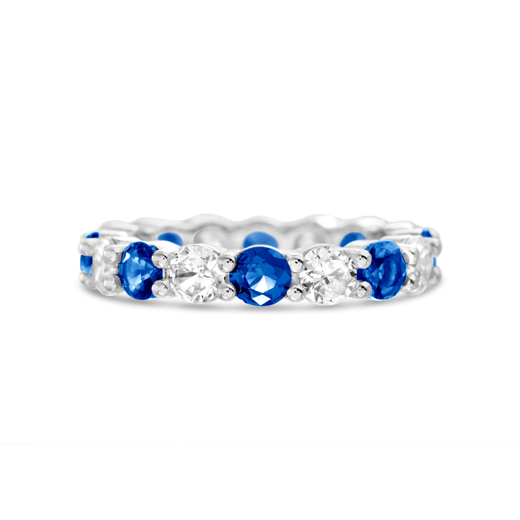 Cubic Zirconia Eternity Band Ring in Sterling Silver