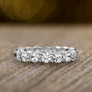 Cubic Zirconia Eternity Band Ring in Sterling Silver
