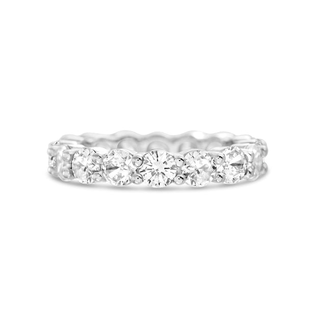Cubic Zirconia Eternity Band Ring in Sterling Silver