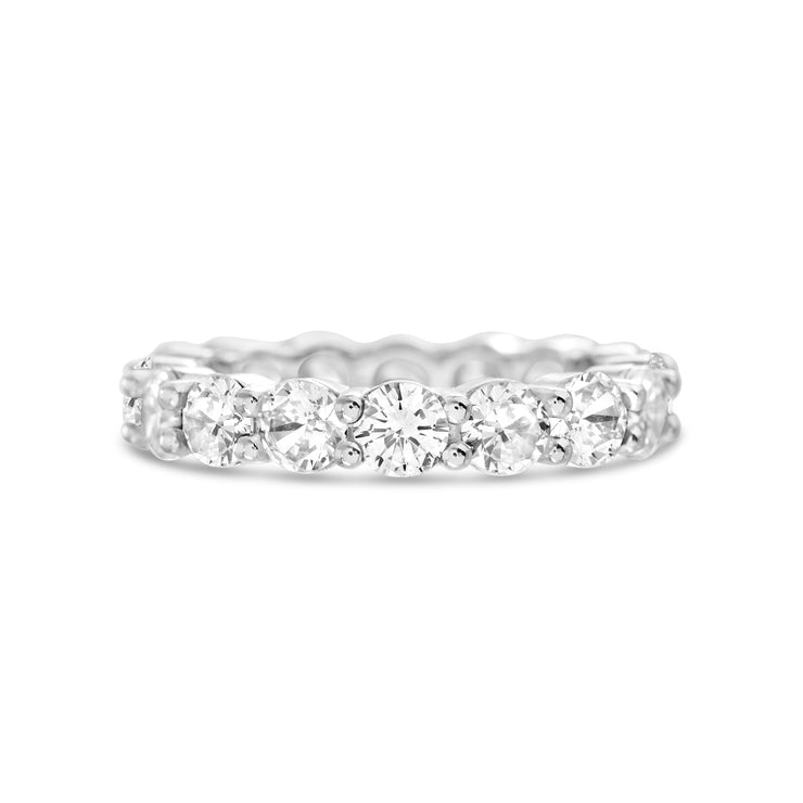 Cubic Zirconia Eternity Band Ring in Sterling Silver