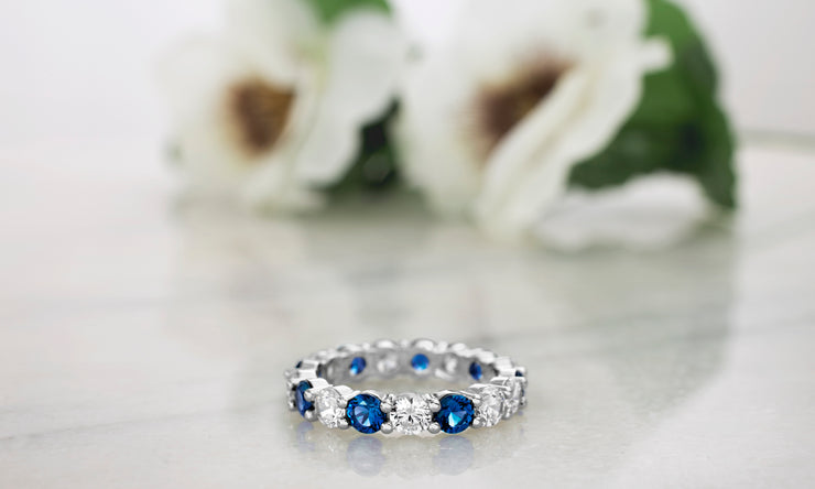 Cubic Zirconia Eternity Band Ring in Sterling Silver