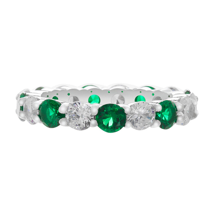 Cubic Zirconia Eternity Band Ring in Sterling Silver
