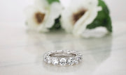 Cubic Zirconia Eternity Band in Rhodium Plated Sterling Silver