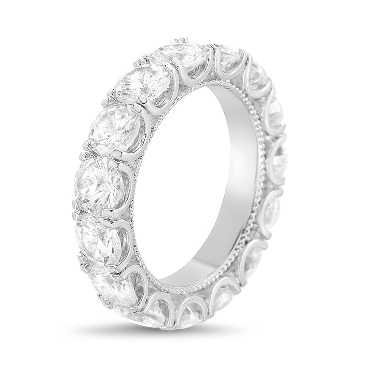 Cubic Zirconia Eternity Band in Rhodium Plated Sterling Silver