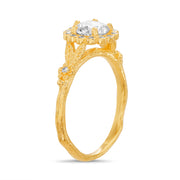 Cubic Zirconia Antique Style Sterling Silver Ring