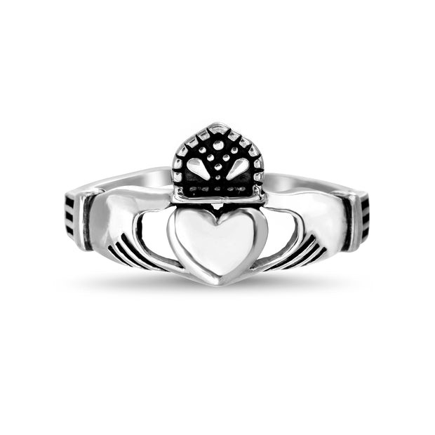 Inspired by You Sterling Silver Claddagh Ring with Oxidized Details